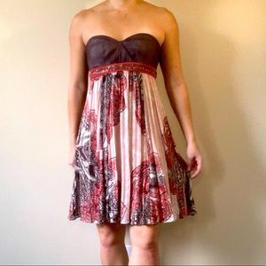 BCBG Strapless Dress with Sequin Waistline